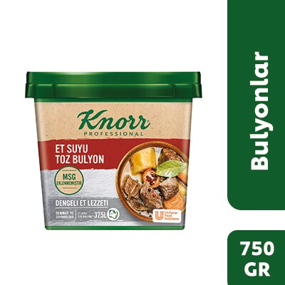 Knorr Tuzu Azaltılmış Et Bulyon 750GR - Mutfakta operasyonu azaltır, hijyen güvenilirliğini arttırır.